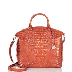 Gently Used Croc Pattern Coral Satchel with Strap.